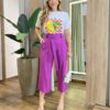 Calça Feminina Pantacourt com Amarração Fúcsia - Fernanda Ramos Store