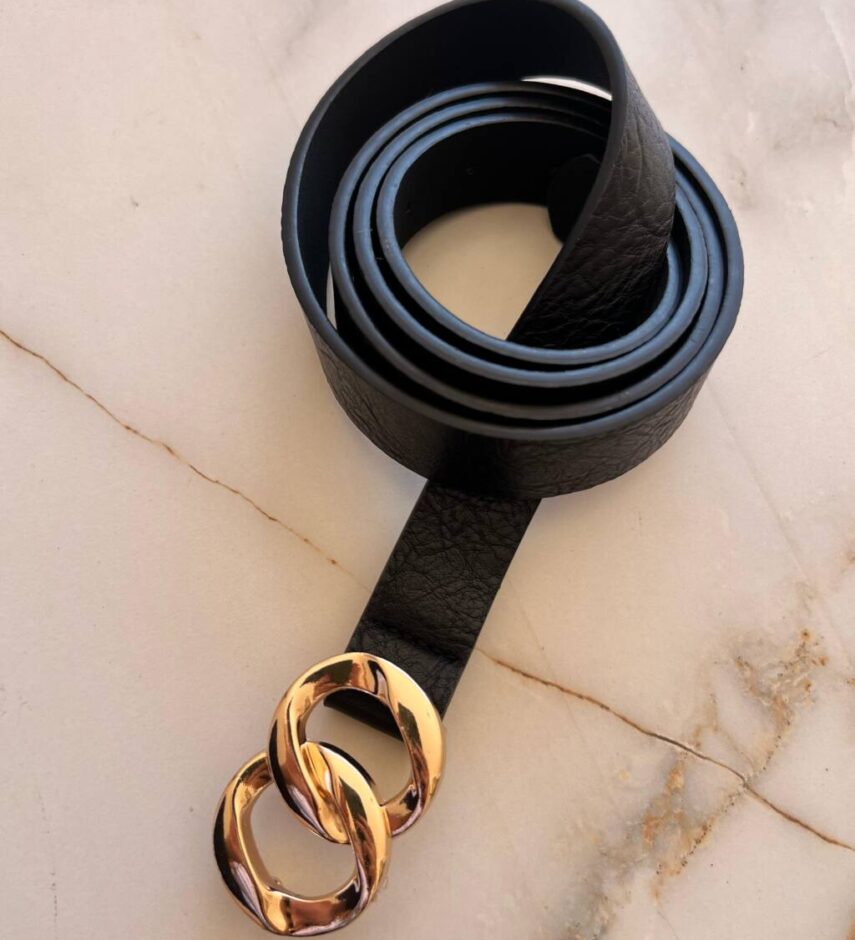Cinto Feminino Preto com Detalhe na Fivela - Fernanda Ramos Store