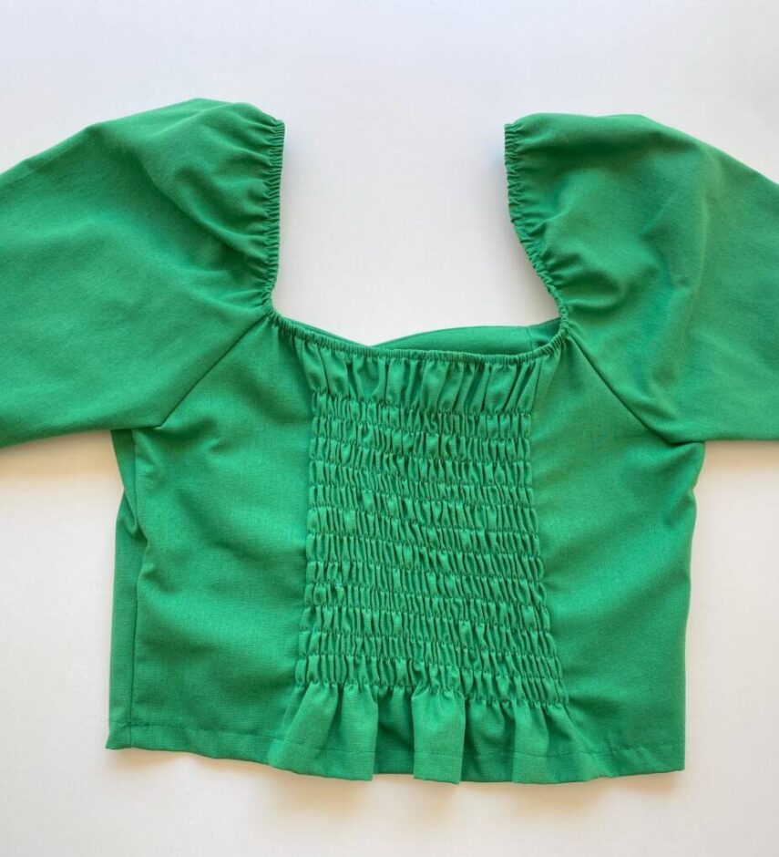 Cropped Feminino sem Bojo Plus Viscolinho com Lastex Verde - Fernanda Ramos Store