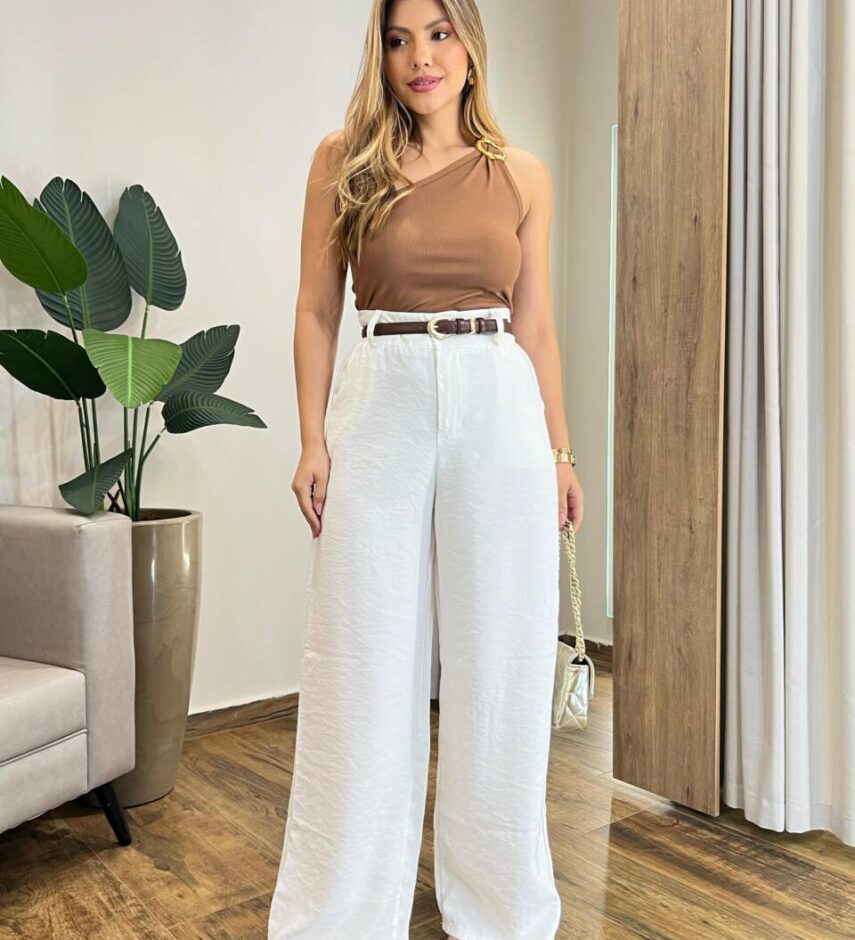 Regata Feminina Canelada Isis Nula Manga com Argola Chocolate - Fernanda Ramos Store