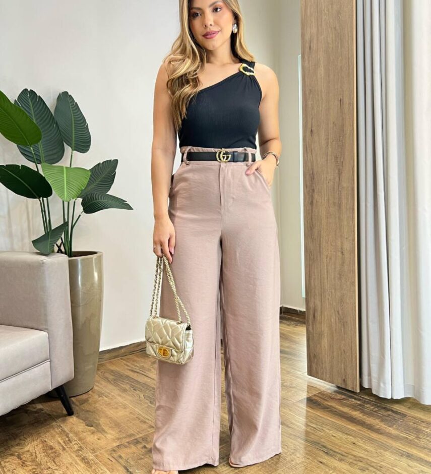 Regata Feminina Canelada Isis Nula Manga com Argola Preta - Fernanda Ramos Store