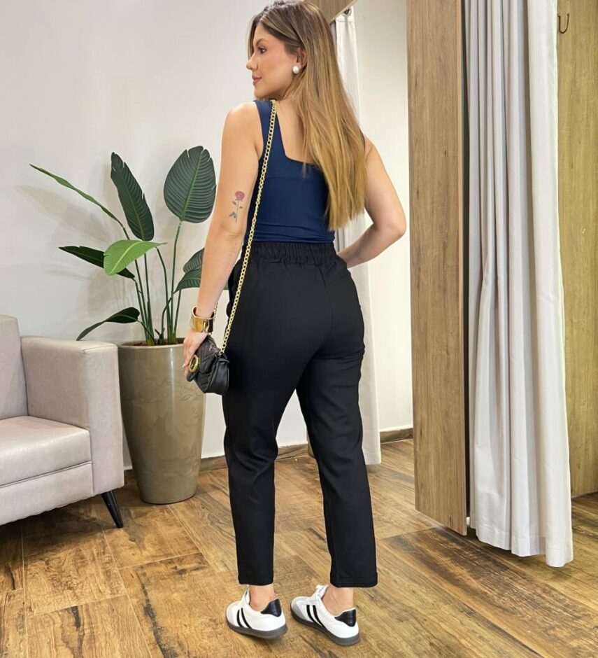 Regata Feminina Poliamida Brenda Alça Grossa Azul Marinho - Fernanda Ramos Store