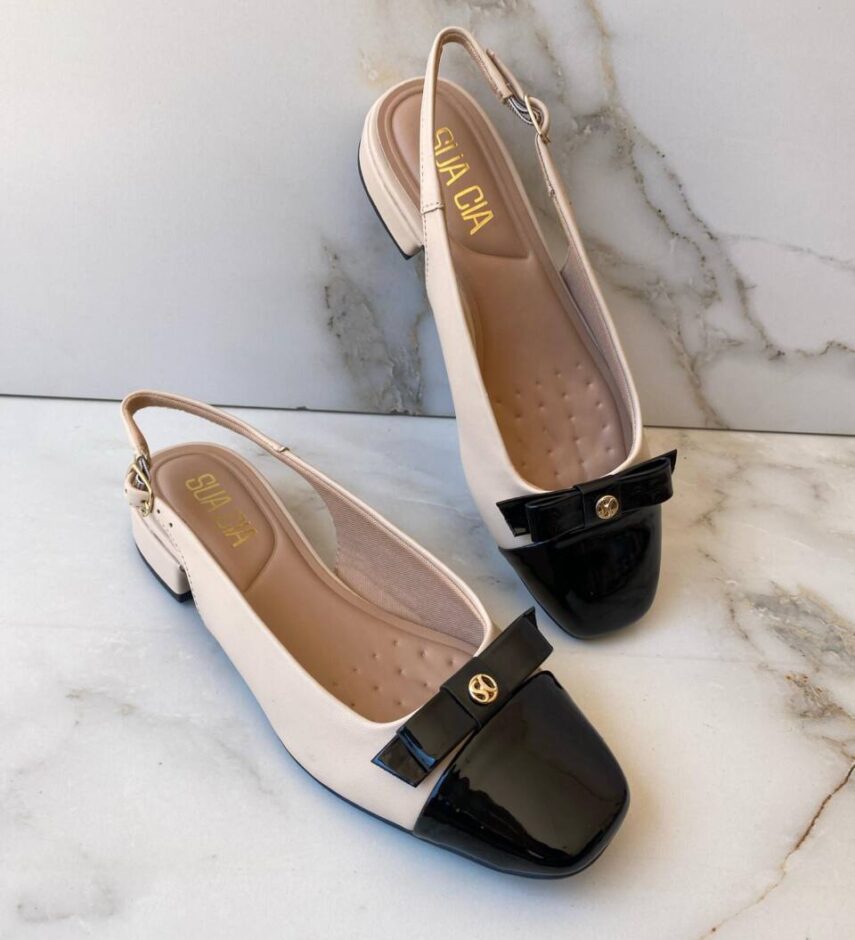 Sapatilha Feminina Slingback com Laterais Abertas Nude - Fernanda Ramos Store