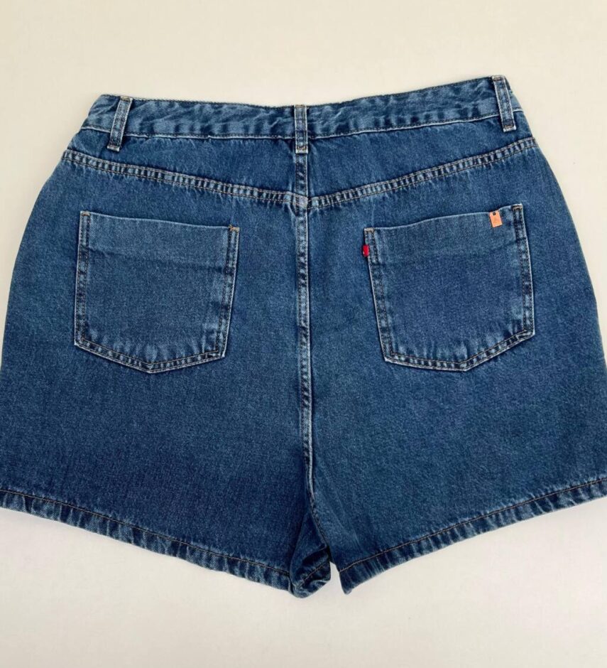 Short Saia Feminino Plus Jeans Escuro com Bolsos - Fernanda Ramos Store