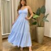 Vestido Feminino Longo Serena sem Bojo Alça Regulável Azul Claro - Fernanda Ramos Store