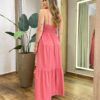 Vestido Feminino Longo Serena sem Bojo Alça Regulável Rose - Fernanda Ramos Store