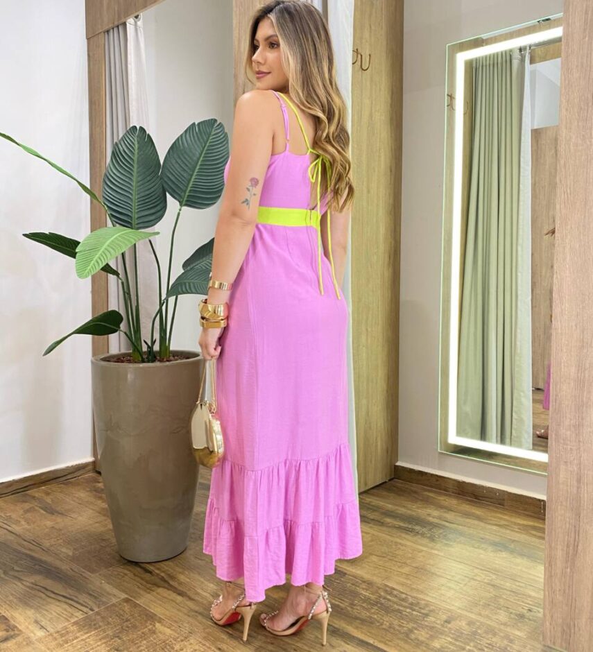Vestido Midi Aurora sem Bojo Detalhes e Zíper Lilás - Fernanda Ramos Store