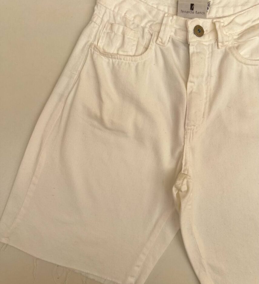 Bermuda Feminina Jeans Zoe Off White - Fernanda Ramos Store