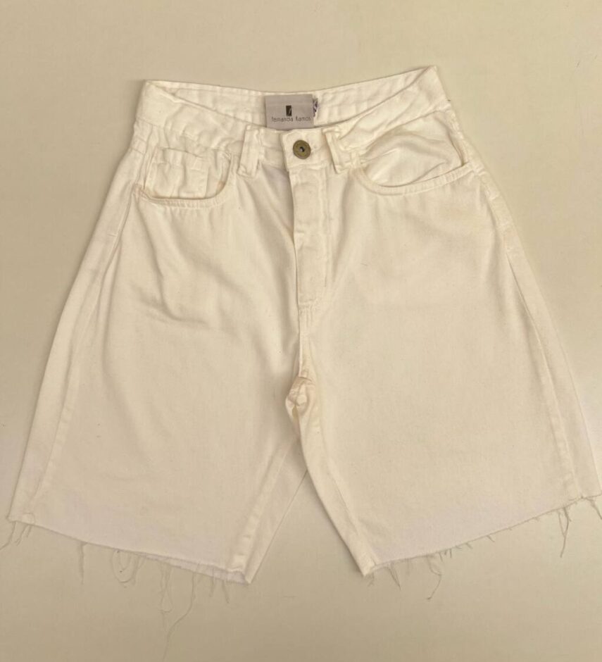 Bermuda Feminina Jeans Zoe Off White - Fernanda Ramos Store