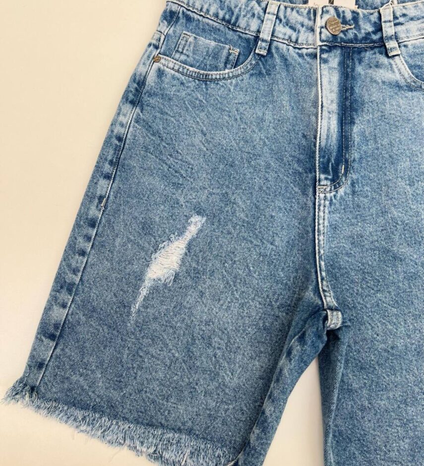 Bermuda Feminina Jorts Jeans Marmorizado 55251 - Fernanda Ramos Store