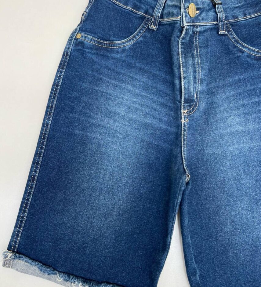 Bermuda Feminina Maira Jeans Escuro com Bolsos - Fernanda Ramos Store