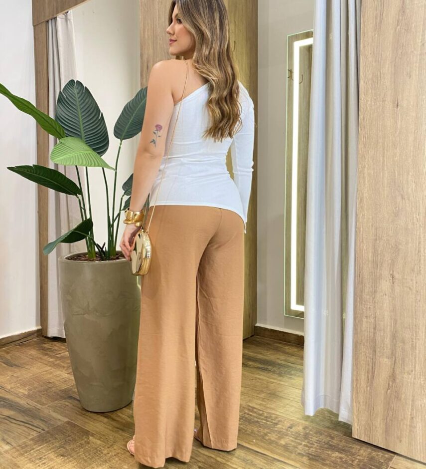 Blusa Feminina Canelada Belly com Bojo Nula Manga Off White - Fernanda Ramos Store