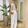 Blusa Feminina Manga Curta Lili Bege Modal - Fernanda Ramos Store