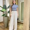 Blusa Feminina Manga Curta Lili Cinza Modal - Fernanda Ramos Store