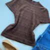 Blusa Feminina Manga Curta Lili Marrom Modal - Fernanda Ramos Store