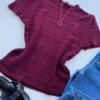 Blusa Feminina Manga Curta Lili Marsala Modal - Fernanda Ramos Store
