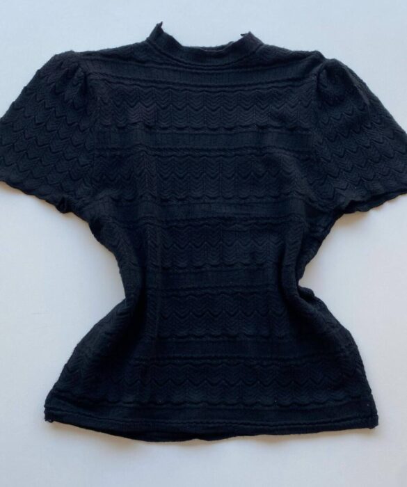 Blusa Feminina Manga Curta Lili Preta Modal - Fernanda Ramos Store