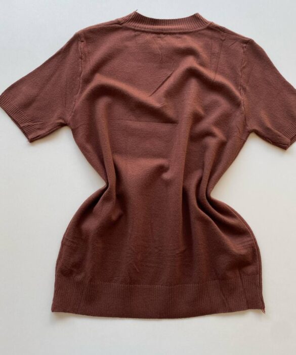Blusa Feminina Manga Curta Modal Angélica W1069 Caramelo - Fernanda Ramos Store