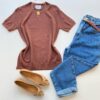 Blusa Feminina Manga Curta Modal Angélica W1069 Caramelo - Fernanda Ramos Store