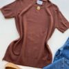 Blusa Feminina Manga Curta Modal Angélica W1069 Caramelo - Fernanda Ramos Store