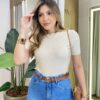 Blusa Feminina Manga Curta Modal Angélica W1069 Nude - Fernanda Ramos Store