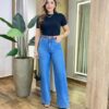 Blusa Feminina Manga Curta Modal Angélica W1069 Preta - Fernanda Ramos Store