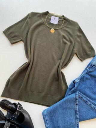 Blusa Feminina Manga Curta Modal Angélica W1069 Verde - Fernanda Ramos Store