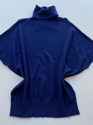 Blusa Feminina Manga Curta Modal Gola Alta W15 Azul - Fernanda Ramos Store