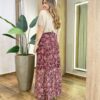 Blusa Feminina Manga Curta Modal Gola Alta W15 Bege - Fernanda Ramos Store