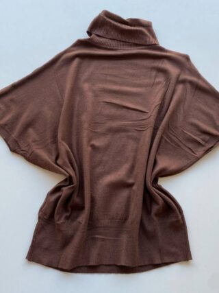 Blusa Feminina Manga Curta Modal Gola Alta W15 Marrom - Fernanda Ramos Store