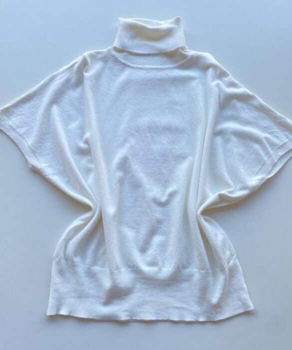Blusa Feminina Manga Curta Modal Gola Alta W15 Off White - Fernanda Ramos Store