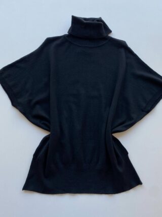 Blusa Feminina Manga Curta Modal Gola Alta W15 Preta - Fernanda Ramos Store