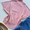 Blusa Feminina Manga Curta Modal Gola Alta W15 Rosa - Fernanda Ramos Store