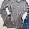Blusa Feminina Manga Longa Modal W1056 Cinza - Fernanda Ramos Store