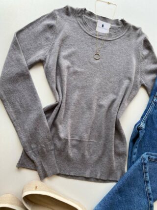 Blusa Feminina Manga Longa Modal W1056 Cinza - Fernanda Ramos Store