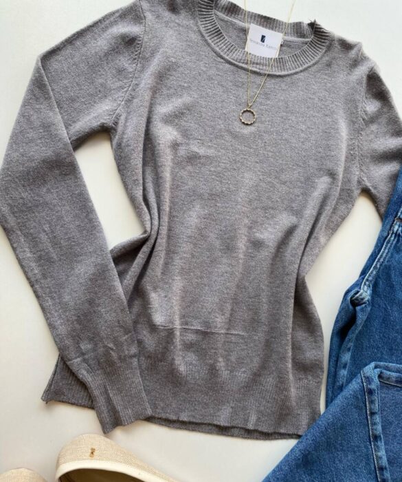 Blusa Feminina Manga Longa Modal W1056 Cinza - Fernanda Ramos Store