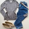 Blusa Feminina Manga Longa Modal W1056 Cinza - Fernanda Ramos Store