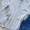 Blusa Feminina Manga Longa Modal W1056 Off White - Fernanda Ramos Store