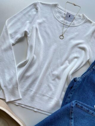 Blusa Feminina Manga Longa Modal W1056 Off White - Fernanda Ramos Store