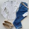 Blusa Feminina Manga Longa Modal W1056 Off White - Fernanda Ramos Store