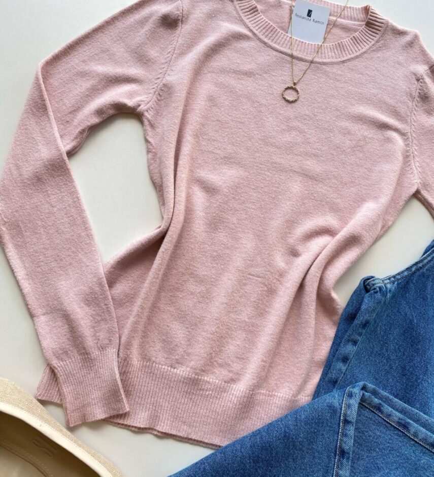 Blusa Feminina Manga Longa Modal W1056 Rosa Bebe - Fernanda Ramos Store
