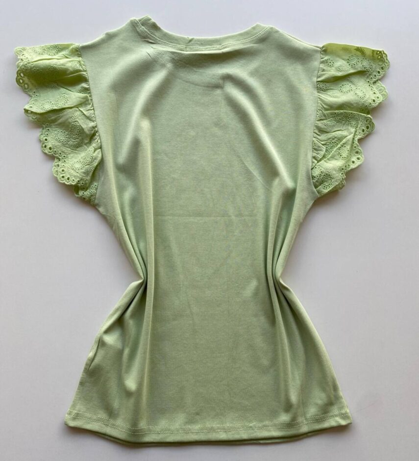 Blusa Feminina Tee Muscle com Detalhes Bordado Verde - Fernanda Ramos Store