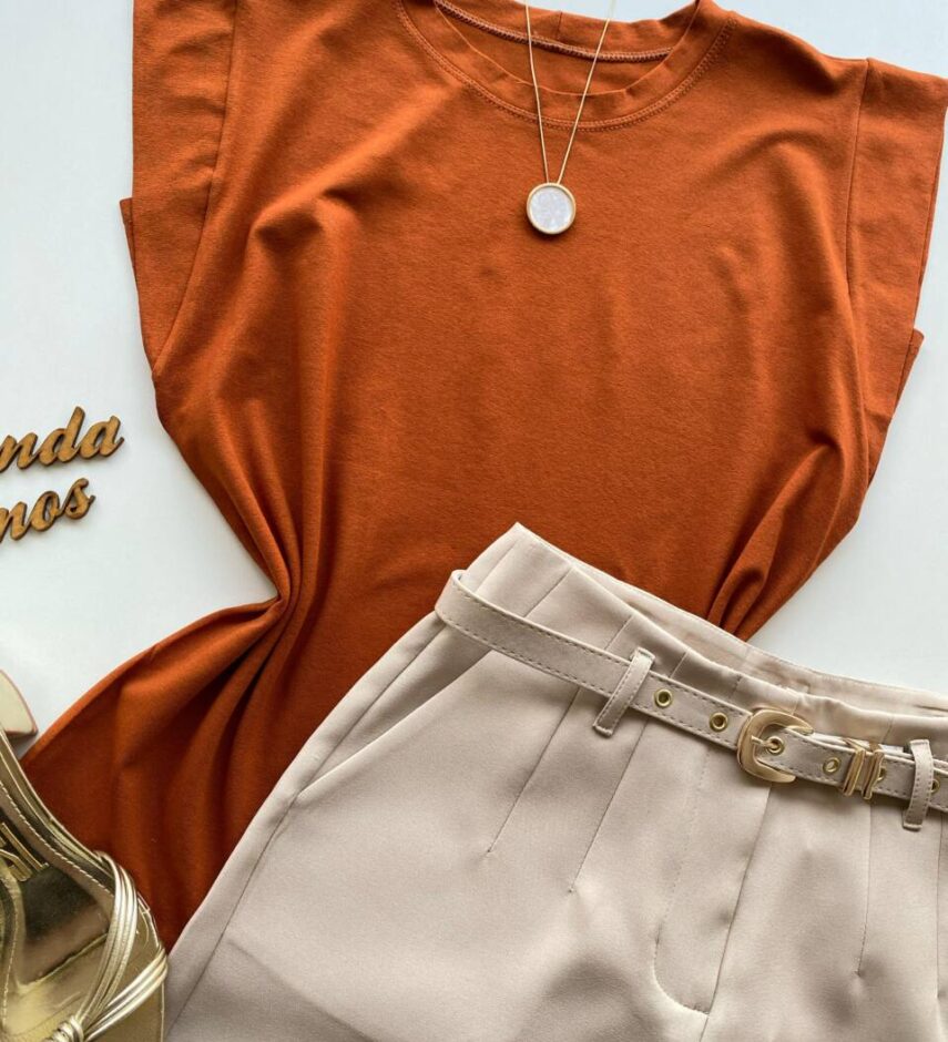 Blusa Feminina Tee Muscle Dudah Caramelo - Fernanda Ramos Store