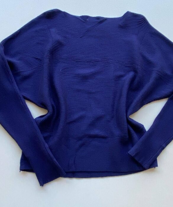 Blusa Manga Longa Bibi Feminina Modal Azul Bic - Fernanda Ramos Store