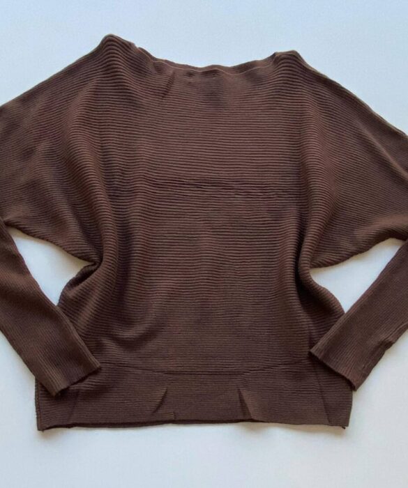 Blusa Manga Longa Bibi Feminina Modal Marrom - Fernanda Ramos Store