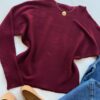Blusa Manga Longa Bibi Feminina Modal Marsala - Fernanda Ramos Store