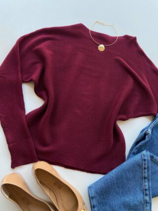 Blusa Manga Longa Bibi Feminina Modal Marsala - Fernanda Ramos Store