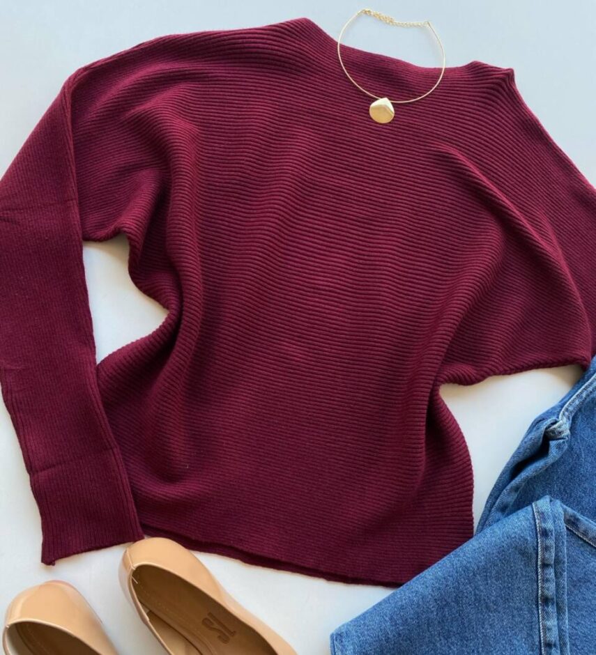 Blusa Manga Longa Bibi Feminina Modal Marsala - Fernanda Ramos Store