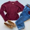 Blusa Manga Longa Bibi Feminina Modal Marsala - Fernanda Ramos Store