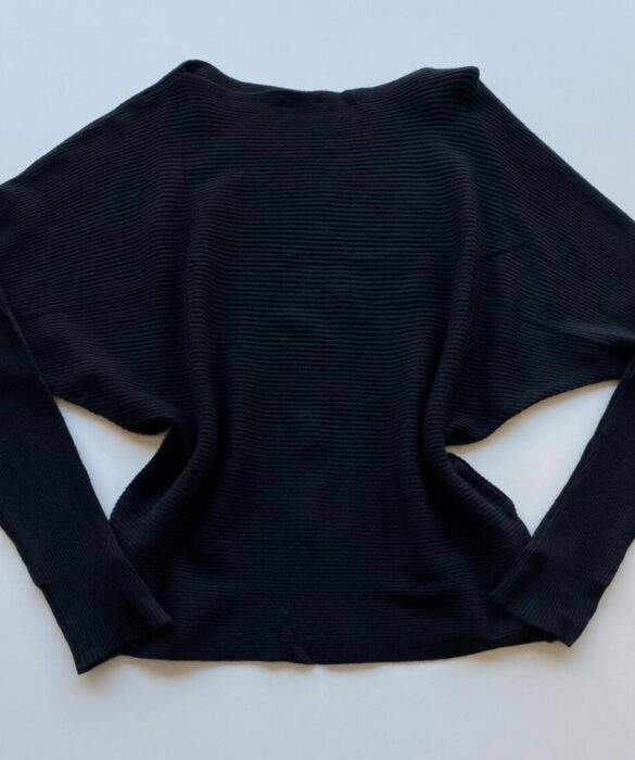 Blusa Manga Longa Bibi Feminina Modal Preta - Fernanda Ramos Store